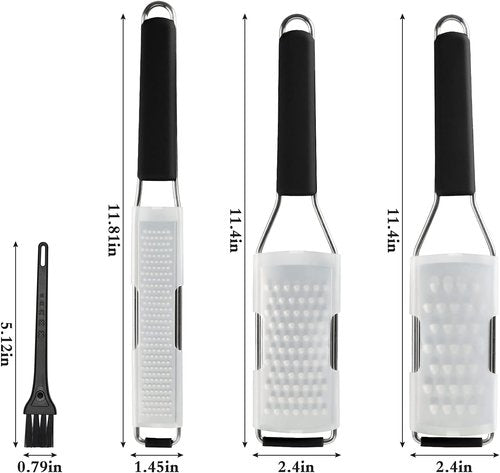 Cambom Lemon Zester Grater Set - Heavy-Duty Kitchen Tool for Cheese, Ginger, Garlic & More | Stainless Steel, Dishwasher Safe
