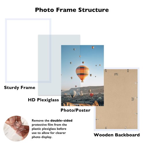 JCJMY 15x23 Picture Frame, White - Horizontal & Vertical Formats for Wall Hanging, 15 x 23 Gallery Frame for Photos & Posters