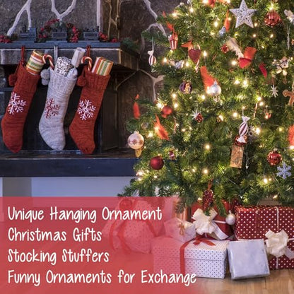 Chicken Christmas Ornaments - Funny Chicken Coop Holiday Decor - Acrylic Set