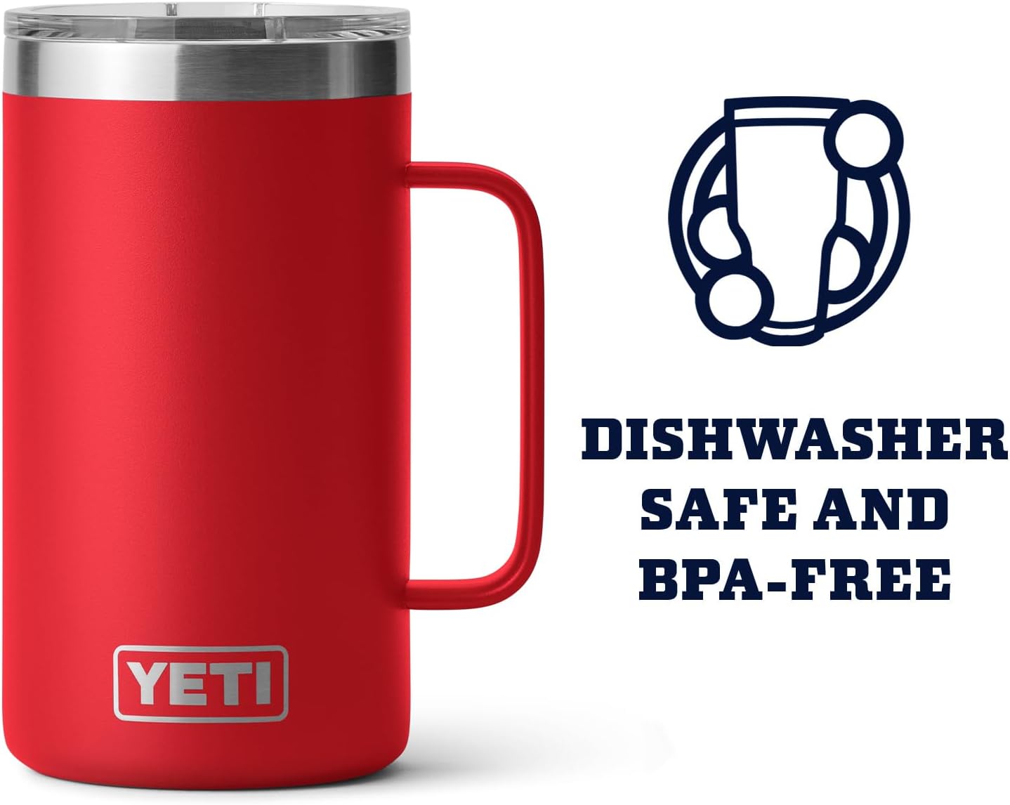 YETI Rambler 24 oz Mug - Vacuum Insulated Stainless Steel with MagSlider Lid for Ultimate Durability