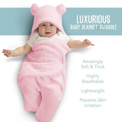 BlueMello Baby Swaddle Blanket - Ultra-Soft Plush Wrap for Infants 0-6 Months | Pink Receiving Blanket | Ideal Newborn Gift