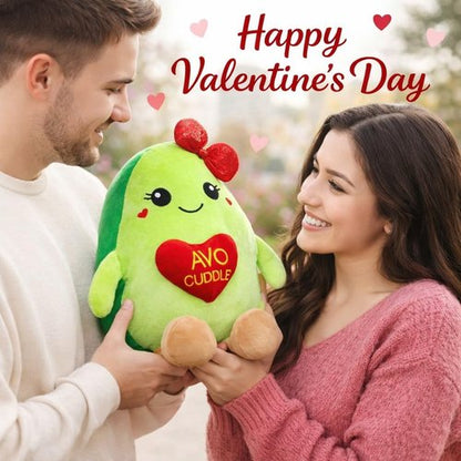 Avocado Plush Toy - 17-Inch Cute Stuffed Animal with Red Heart | Soft Avocado Pillow for Kids & Couples