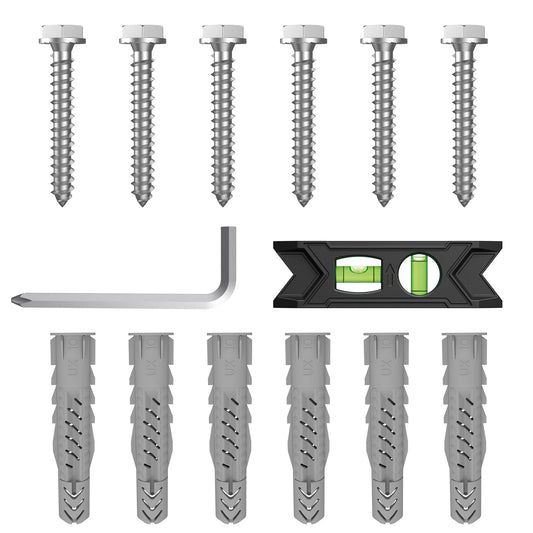 USX Mount Lag Bolt Kit - M8 Lag Bolts for Wood Studs & Fischer Anchors for Concrete Walls | Easy Installation Tools Included