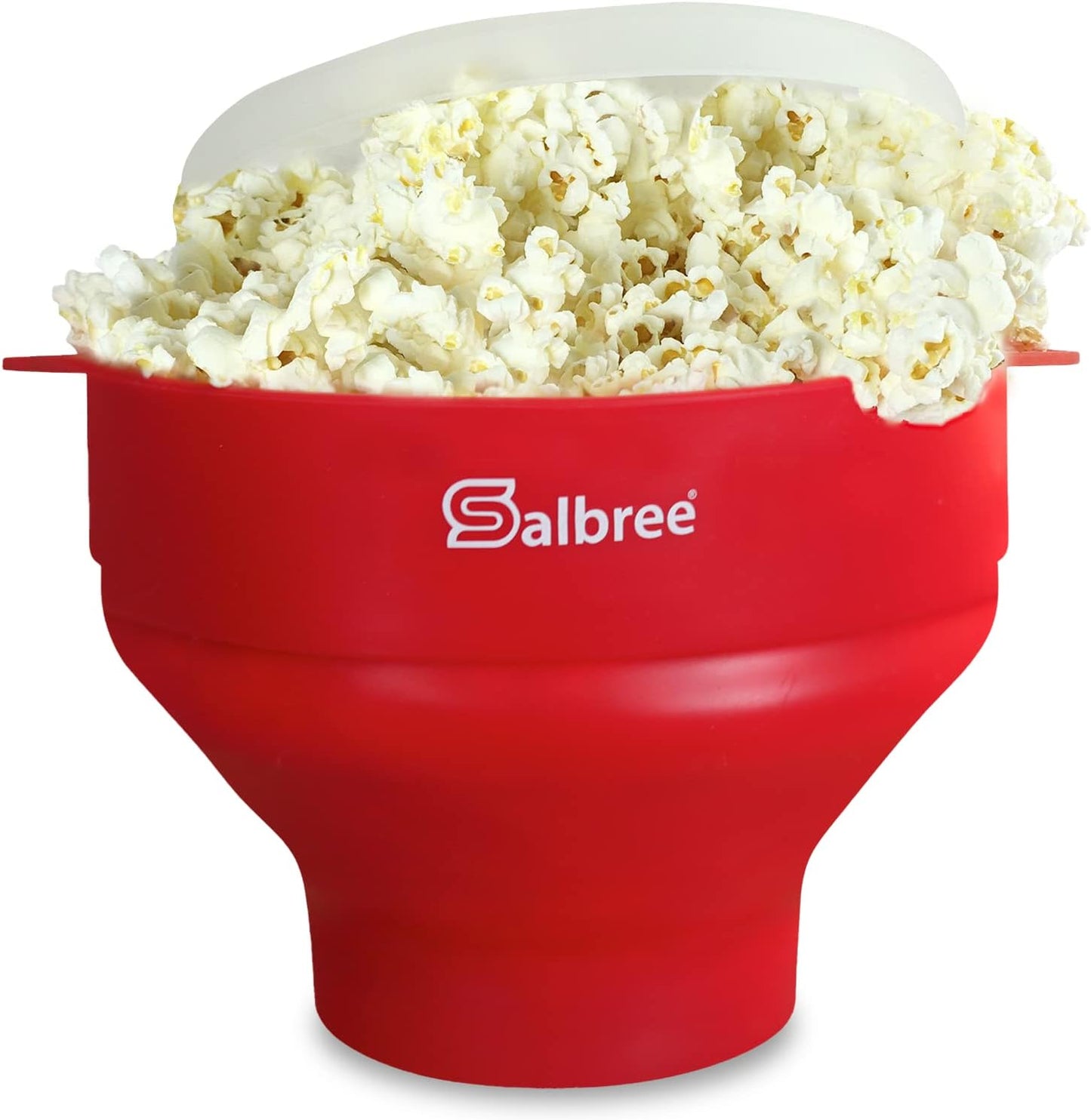 Salbree Collapsible Silicone Microwave Popcorn Popper - 16 Cup Capacity, Versatile & Colorful (Red)