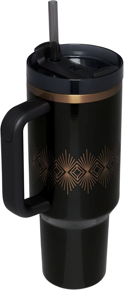 Stanley Quencher Tumbler - 40 oz Black Gloss | H2.O FlowState™ Insulated Design
