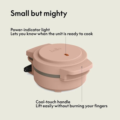 Bella Mini Waffle Maker - EverGood™ Ceramic Nonstick, Cool Touch Handles & Stackable Design - Blossom Color