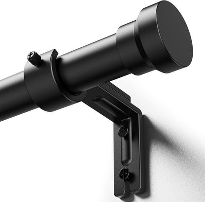YaFex Adjustable Curtain Rods - Heavy Duty 1 Inch, 32-170 Inch, Black | Modern Design & Easy Installation