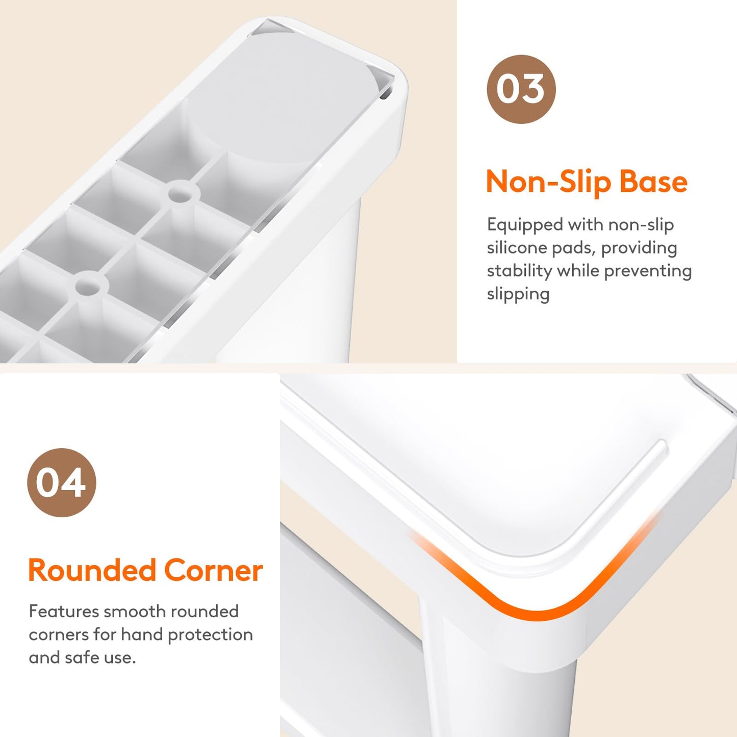 Lifewit Cabinet Shelf Organizer, Expandable Countertop Kitchen Shelves, Plastic Shelf Riser for Pantry Kitchen Storage and Spice Rack, Set of 3, White