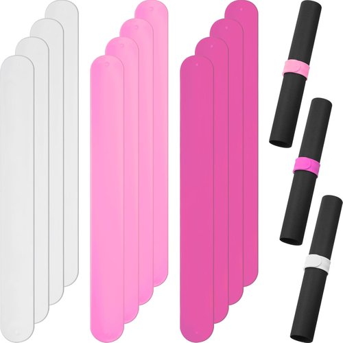 Charniol Wrapping Paper Roll Holder - 12-Piece Silicone Covered Metal Stabilizer | 1 x 9 Inch, Rose Red, Pink, White