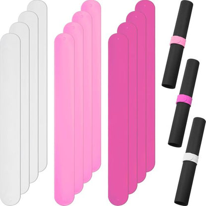 Charniol Wrapping Paper Roll Holder - 12-Piece Silicone Covered Metal Stabilizer | 1 x 9 Inch, Rose Red, Pink, White