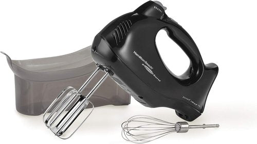 Hamilton Beach Power Deluxe Electric Hand Mixer - 6-Speed with Snap-On Storage Case & Powerful 250W Motor - Black