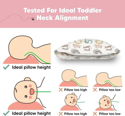 KeaBabies Toddler Pillow - Jumbo 14x20 Soft Organic Cotton | Machine Washable & Travel-Friendly (Wild Count)