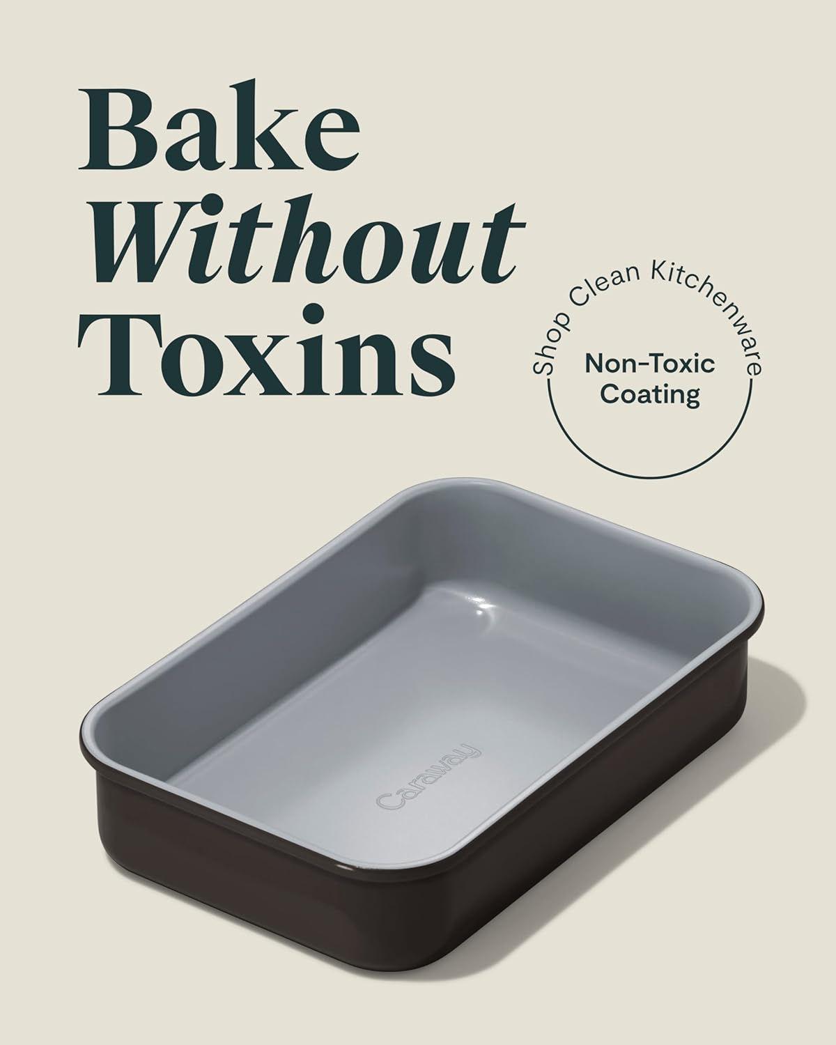 Caraway Nonstick Baking Pan | 9” x 6.5” Deep Ceramic Casserole Dish - Non-Toxic, PTFE & PFOA Free - Black
