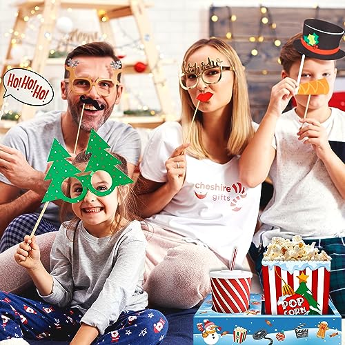 Christmas Movie Night Snack Trays and Popcorn Bags - Red Variation (36 pcs)