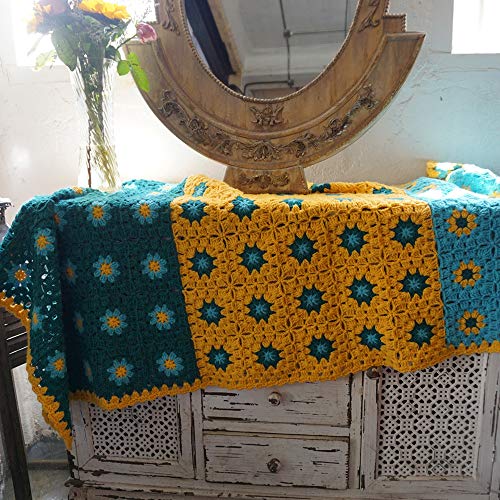 Handmade Crochet Throw Blanket 50x19 Inch, Cozy Home Decor