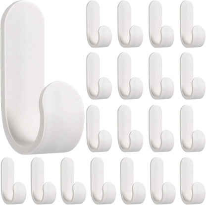 Yulejo Wall Hangers - Durable White Adhesive Hooks for Towels, Jackets & Kitchenware (20 Pack)