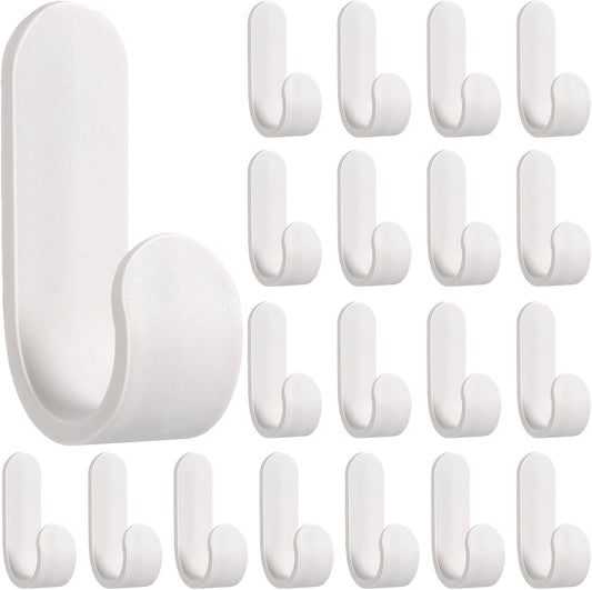 Yulejo Wall Hangers - Durable White Adhesive Hooks for Towels, Jackets & Kitchenware (20 Pack)