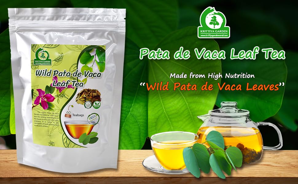 Wild Pata de Vaca Leaf Tea 60-Teabags - Cows Foot Herb - 3.17oz/90g, 1.5g X 60 Tea Bags