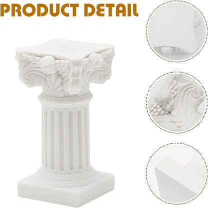 Saihisday Mini Roman Pillar Greek Columns - 5Pcs Resin Artistic Ornaments for Christmas & Weddings | 1.18" x 1.18" x 2.56" (White)