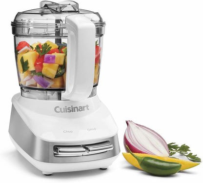 Cuisinart Mini Food Processor - 4-Cup Chopper with Auto-Reversing Blade | Dishwasher-Safe, White/Stainless Steel