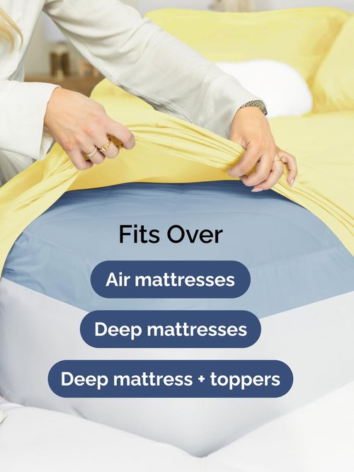 Extra Deep Twin Fitted Sheet - Hotel Luxury Single Fitted Sheet Only - Easily Fits 18 inch to 24 inch Mattress - Ultra Soft, Wrinkle Free w/Extra Deep Pockets - Easy-Care, Breathable & Comfy - Yellow