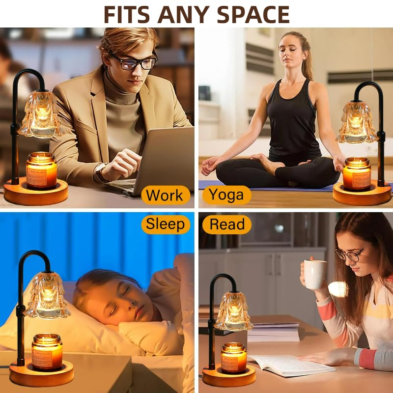 VJK Candle Warmer Lamp with Timer Dimmable, Birthday Gifts for Women Mom, House Warming Gifts New Home Decor, Wax Melt Warmer for Jar Candles with 2 Bulbs