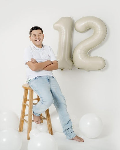 15 Inch Cream Foil Number Balloons by [Brand Name] - 40 Inch 15th Birthday Decorations