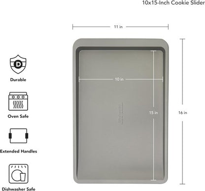 KitchenAid Nonstick Aluminized Steel Cookie Slider - 10x15in, Contour Silver Finish