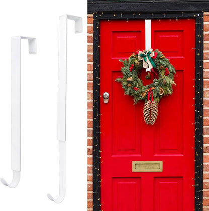 Skiennix Wreath Hanger - Adjustable 15 to 25 Inches | 20 lbs Capacity for Larger Doors - White