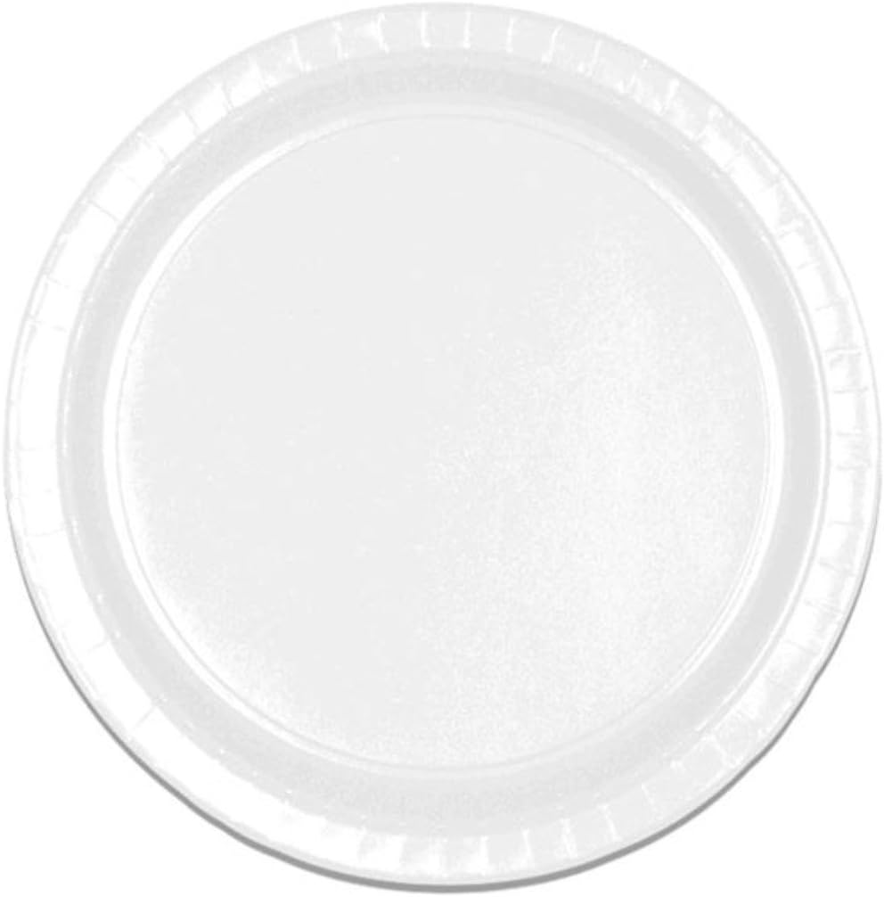 White Round Paper Dinner Plates - 9-Inch, 8 Count | Ideal for Parties, Showers & Special Events