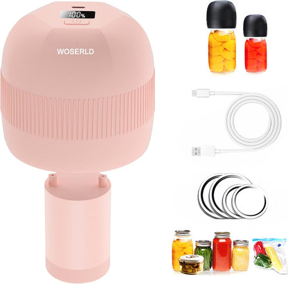 Skiennix Electric Mason Jar Vacuum Sealer Kit - Fully Automatic for Wide & Regular Mouth Jars | Portable & Efficient