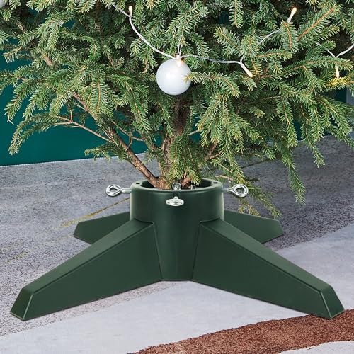 Green Christmas Tree Stand for Real & Artificial Trees, Fits Up to 8FT