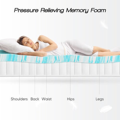 Mattress Topper King - 2 Inch Cooling Gel Memory Foam for Back Pain Relief | CertiPUR-US Certified