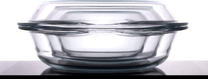 Regine Switzerland Round Glass Casserole Dishes Set - Nesting Baking Dish with Lids | Oven, Freezer & Dishwasher Safe - 0.5QT, 1QT, 1.8QT