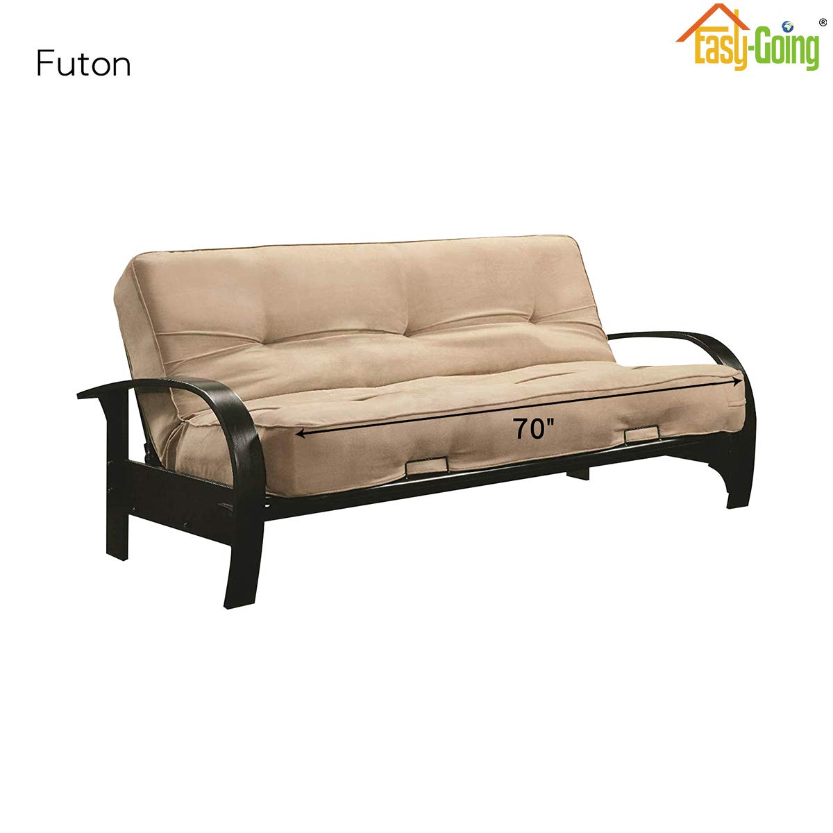 Easy-Going Futon Sofa Slipcover Reversible Sofa Cover Armless Cover Furniture Protector Couch Cover Water Resistant Pets, Kids, Children, Dog, Cat Pink/Beige