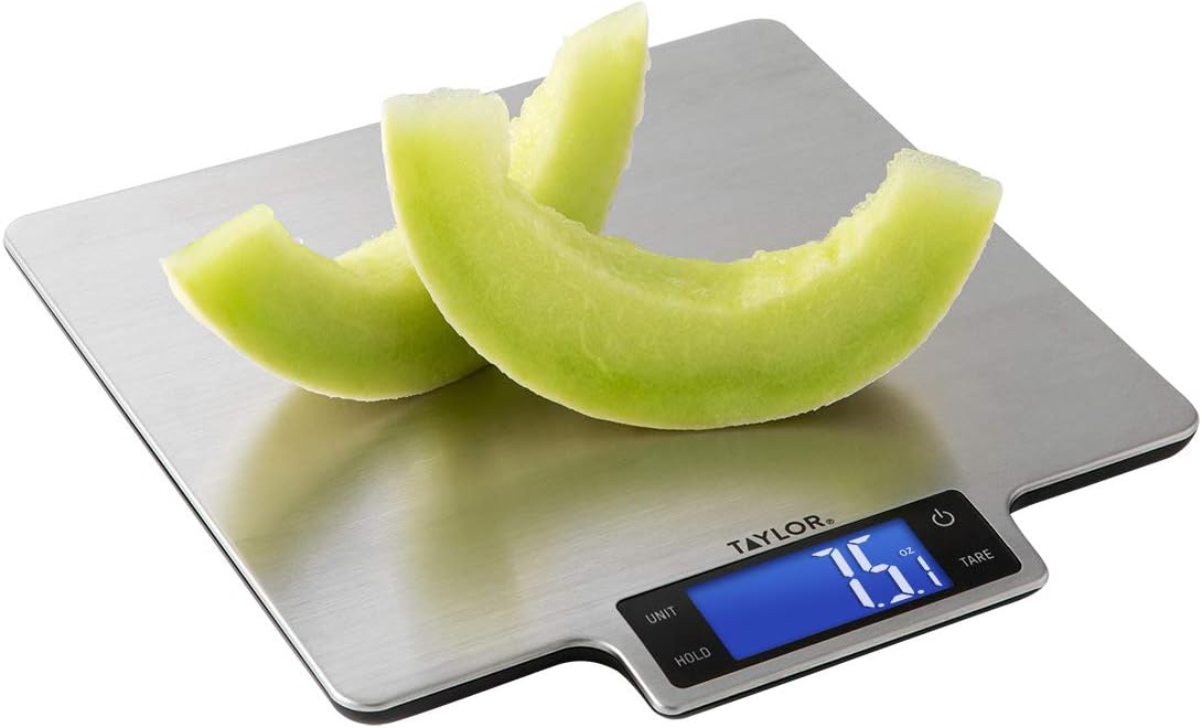 Taylor 22lb Ultra-Precise Digital Kitchen Scale - Stainless Steel Design, Silver Finish