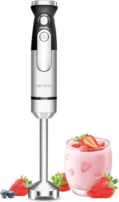 Handblender - Heavy-Duty Immersion Blender with Detachable Stainless Blade | 2-Speed Modes & Space-Saving Design