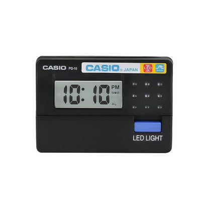 Casio PQ-10-1R Resin Digital Desk Clock, Black (8 x 6.2 x 2.6 cm)
