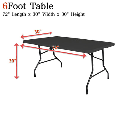 Obstal 6ft Stretch Spandex Table Cover for Standard Folding Tables - Universal Rectangular Fitted Tablecloth Protector for Wedding, Banquet and Party, 72L x 30W x 30H Inches, Coral Red, 2pc