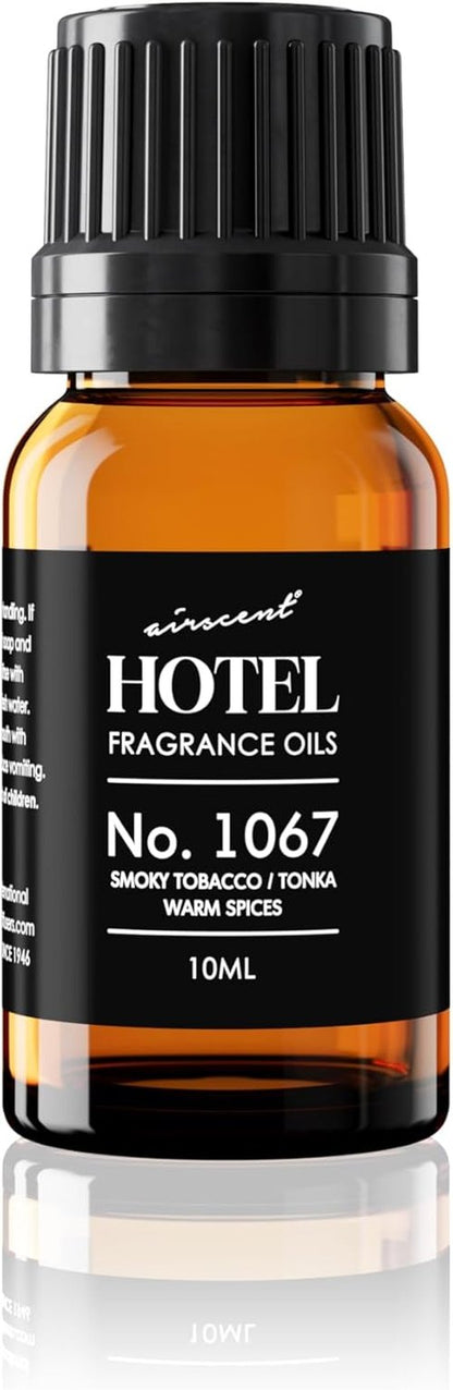 AirScent Premium Diffuser Oil No. 1067 - Smoky Tobacco & Tonka - Ideal for Ultrasonic Diffusers | 10 mL Glass Dropper Bottle