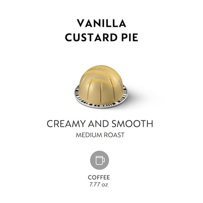 Nespresso Vanilla Custard Pie Capsules - Mild Roast Coffee Pods | 30 Count for 7.77 Ounce Brews