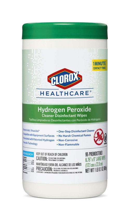 Clorox Healthcare Disinfectant Wipes - Hydrogen Peroxide Formula, 6.75" x 9", 95 Count