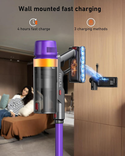 Skiennix Cordless Vacuum Cleaner - Powerful 620W, 75-Min Runtime, LED Display, 1.8L Dust Cup | Ideal for Hardwood Floors & Pet Hair