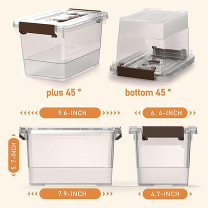 Clear Plastic Storage Bins - 8 Pack Latch Boxes with Handles | 4 Quart Multi-Purpose Containers