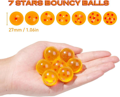 Skiennix 14PCS Anime Bouncy Balls - 27mm Red Star Bounce Balls for Party Favors & Holidays