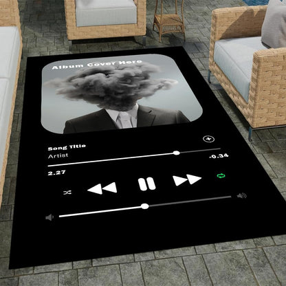 Skiennix Personalized Album Cover Rug - Custom Non-Slip Area Rug for Music Lovers | Bedroom & Living Room Decor