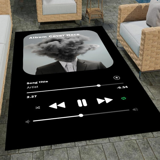 Skiennix Personalized Album Cover Rug - Custom Non-Slip Area Rug for Music Lovers | Bedroom & Living Room Decor