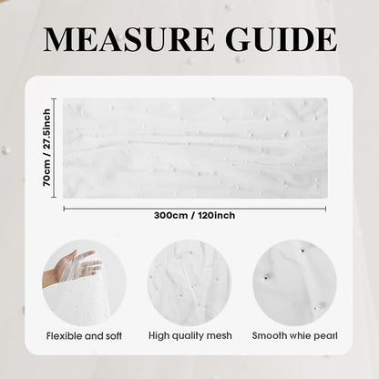 Pearl White 3-Pack 28 x 120 Inch Gauze Table Runner - 10ft, Artoid Mode