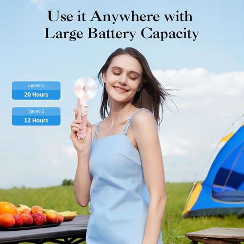 LifePlus Portable Fan Handheld Fan Personal Fan USB Rechargeable Small Pocket Fan Speed Adjustable Flashlight, for Travel/Summer/Concerts/Lash