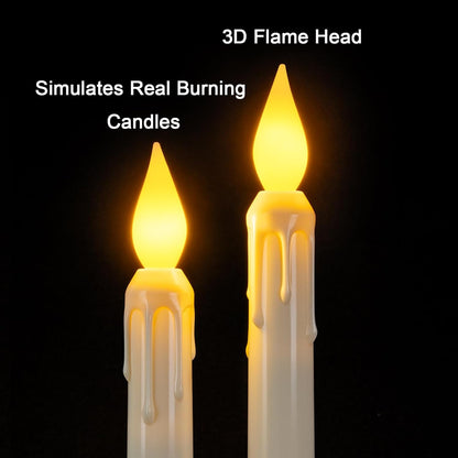 Skiennix 6 Pcs Sensor Window Candles - Flickering LED Lights with Suction Cups | Warm Yellow Glow for Xmas Decor